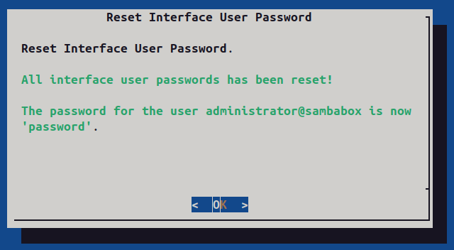 Reset Interface User Password
